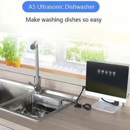 Vaatwasser Gootsteen - Keukenapparaat Multifunctioneel - Hygiënisch Reinigen - Touchscreen Bediening - 5 kg - Zilver/Wit — thumbnail 3