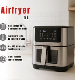 YOR® Heteluchtoven - Oven - Airfryer Oven - 25 Liter - Zilver - ‎38cm x 30cm x 37cm — thumbnail 4