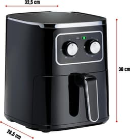 YOR® Heteluchtoven - Oven - Airfryer Oven - Zwart - 27cm x 33cm x 30cm — thumbnail 3