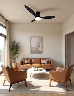 REALITY GÖTEBORG - Ventilator - Zwart mat - incl. 1x SMD 20 W - Afstandsbediening - Geintegreerde dimmer - Traploos instelbare lichtkleur - Dimbaar met schakelaar - Niet externe dimbaar - Geheugenfunctie - Zomer- en wintermodus - 6 snelheidsniveaus — thumbnail 2