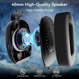 Attack Shark L80 PRO - Gaming Headset - Draadloos - 7.1 Surround Sound - Tri-Mode (2.4G/BT/3.5mm) - Dubbele Microfoon - 40mm Driver - Ultralicht 203g - PC/PS5/Xbox/Switch - Zwart — thumbnail 4
