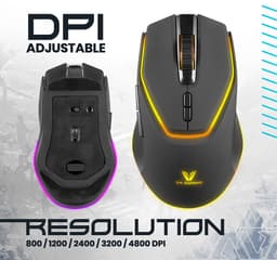 VX Gaming Phoenix - Gaming muis - Draadloze muis - Bluetooth - 2.4 Ghz - RGB - 4.800 DPI - 7 Knoppen - Zwart — thumbnail 5