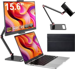 AHD® Professionele Portable Monitor - USB-C - 15.6 Inch - Draagbare Monitor - Portable Monitor Voor Laptop - Zwart - 1cm x 36cm x 22cm — thumbnail 1