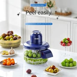 Elektrische Schilmachine - Keuken Hulpmiddel - Fruit Voorbereiden - Automatisch Pellen - 20x20x18 cm - Wit — thumbnail 3