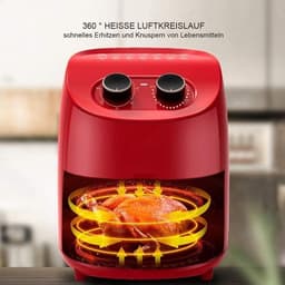 Airfryer, Kleine Airfryer, Airfryer met minder olie, 1200W Airfryer Oven Pizza Cooker, Bakmand met antiaanbaklaag, Bescherming tegen oververhitting, Timer+Temperatuurregeling Airfr — thumbnail 2
