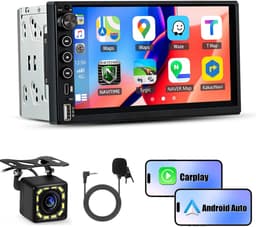 Hexinex - 2 DIN Carplay Autoradio - met 7 inch Display type C USB - achteruitrijcamera & Microfoon — thumbnail 1