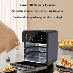 Mini-oven Hetelucht - Airfryer Oven - Veelzijdig Koken - Dubbellaags Ontwerp - 10 Liter - Zwart — thumbnail 5