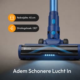 Bollit Steelstofzuiger Draadloos - 575W Turbo - Kruimeldief - 5 Opzetstukken - Stofzuiger 42kPa zuigkracht - Opvouwbare Steel - Zonder zak op accu — thumbnail 4