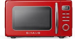 Swiss Haus® MW19 Magnetron Vrijstaand - 20L – 700W Digitale Solo Microgolfoven – Retro Microwave Vintage Design – Auto Cook & Ontdooifunctie – 11 Verwarmingsstanden - Rood — thumbnail 1