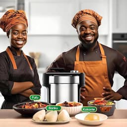 Keukenmachine - Fufu machine - Afrikaanse gerechten maken - 6-in-1 functie - 6L capaciteit - Zilver — thumbnail 3