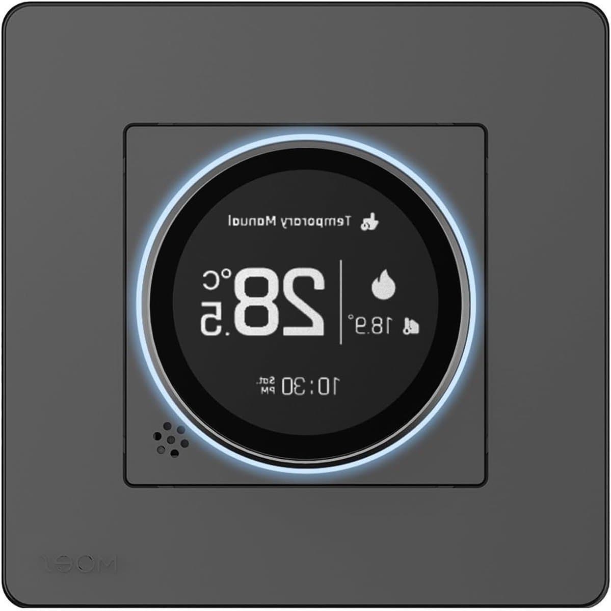 Slimme Thermostaat Knop - Verwarmingsthermostaat Temperatuurregelaar - Kamertemperatuur Regelen - Instelbare Helderheid - 10 x 10 x 5 cm - Wit — afbeelding 1