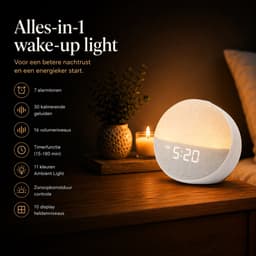 Wake Up Light Wekker met Zonsopgang Simulatie - Lichtwekker met Natuurgeluiden en Slaapgeluiden - 11 Kleuren - Snooze Functie - Slaaptrainer - Sunrise Alarm Clock — thumbnail 5