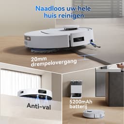 ECOVACS DEEBOT T30e OMNI Robotstofzuiger met dweilfunctie- 25.000 Pa- OZMO Turbo 2.0 dweilen- ZeroTangle 3.0 anti-klit-Triple-V-hoofdborstel- Omni-station-Wit — thumbnail 2