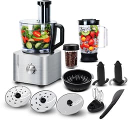 Blender-foodprocessor-keukenmachine 11 in 1-Mixen, Kneedden, Malen, Kloppen en Sapcentrifugeren- 1100W- 3 Snelheden-3,2L Kom en 1,5L Blenderkan. — thumbnail 1