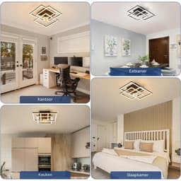 Glitzerlife - Plafond ventilator met verlichting - Modern Dimbaar Led Licht - Stille plafondventilator - 6 Snelheden Omkeerbaar - Nachtlicht Timer Geheugenfunctie - 37 Cm - Zwart — thumbnail 3