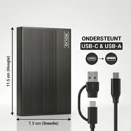 Rolio Externe Harde Schijf Pro - USB 3.1 en USB C - 1Gbps snelheid - 1TB Opslag — thumbnail 2