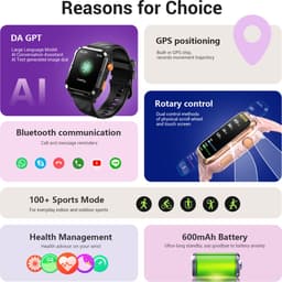 Blackview W10 Pro Smartwatch Heren - Sporthorloge Dames & Heren - Sporthorloge Dames & Heren - Stappenteller Horloge - Hartslagmeter - Slaapmonitor - Saturatiemeter – Belfunctie - Compatibel met Android iOS - Zwart — thumbnail 5