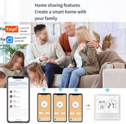 Slimme Thermostaat - App Bediening - Comfort Verhoging - Programmeerbaar Schema - 86x86x40MM - Wit — thumbnail 5