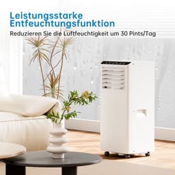Danky Mobiele Airco 7000 BTU – 3-in-1 Airconditioner (Koelen + Ontvochtigen + Ventileren) – Stil <51 dB – Energieklasse A – Geschikt Voor Ruimtes Tot 35 m² – Inclusief Raamkit, 24-Uurs Timer En Afstandsbediening — thumbnail 5