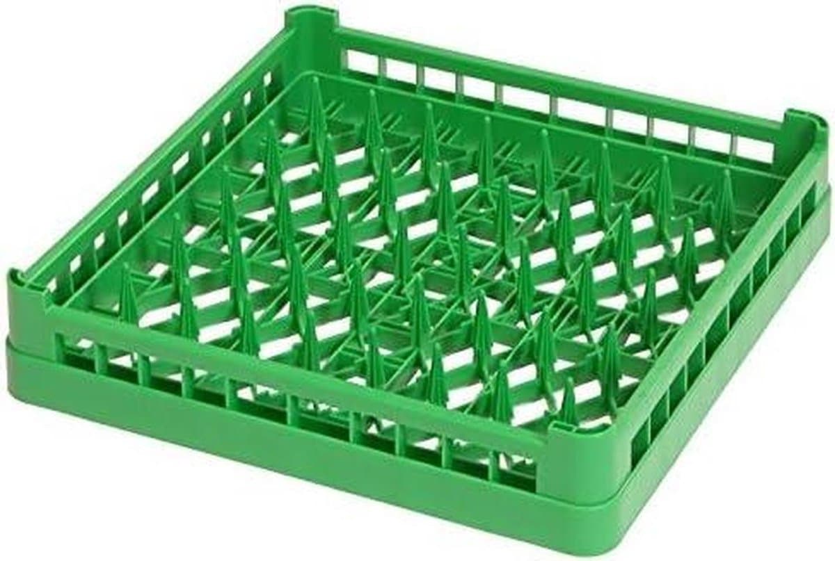 Vaatwasser Mand - Bordenrek - Hygiënisch Werken - Stapelbaar Hittebestendig - 50x50x10 cm - Groen — afbeelding 1