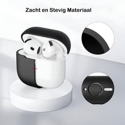 Studio Air Hoesje geschikt voor Airpods 4 - Zwart - Schokbestendige Siliconen Case — thumbnail 3