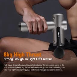 QJ Supply - Massage Gun - Sportmassage - Spiermassage - Rug Massage - Fitness Herstel - Oplaadbaar - 8 Massagekoppen - Zwart — thumbnail 4