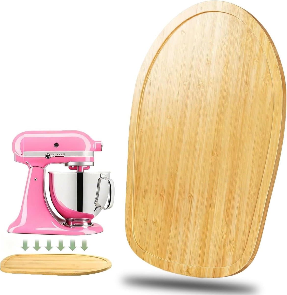Mixer Schuifmat - Apparaat Slider - Keukenwerk Vereenvoudigen - Food-grade Bamboe - 35.6D x 22.6B x 1.8H cm - Naturel Bamboe — afbeelding 1