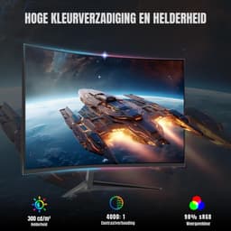 YOR® Gaming Monitor 240hz - Gaming Monitor - Zwart - ‎‎18cm x 71cm x 59cm — thumbnail 2