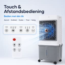 Rosnek Mobiele Luchtkoeler 32L - Aircooler met Afstandsbediening - 30 Uur Koeltijd - Stille Verdampingskoeler - 120° Zwenkfunctie - Timer - Aromafunctie - Voor Slaapkamer Woonkamer Garage Camper - Wit/Grijs — thumbnail 5