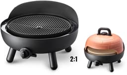 Rookvrije Gasbarbecue - Gas BBQ - Vetafvoer - Gietaluminium grill plaat met ribbels - Rookvrij - incl. Pizzaoven accessoires — thumbnail 3