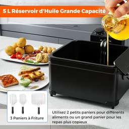 Elektrische Friteuse - Vetvrije Frituurpan - Lekker Frituren - Grote Capaciteit - 5 Liter - Zwart — thumbnail 5