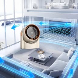 Bladloze turbo ventilator - 100 standen met display - Oplaadbaar USB - Wandmontage mogelijk - Draagbaar — thumbnail 5