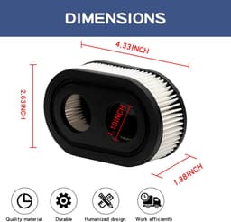 Dailygoods- Luchtfilter 2 Stuks - Grasmaaier Onderdelen - Hoogwaardig Kunststof - Ovale Luchtfilter - Duurzaam en Sterk - Verhoogt Motorlevensduur - Motorfilter — thumbnail 2