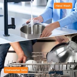RVS Mengkom - Keukenmachine Kom - Beslag Maken - Met Handvat - 4.5L - Zilver — thumbnail 5