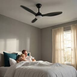 2-in-1 LED Plafondventilator Zwart – 106 cm, Met Afstandsbediening & App, Dimbare 3 Kleurtemperaturen, 6 Snelheden – Stille Omkeerbare DC Motor – Geschikt voor Woonkamer, Slaapkamer of Keuken — thumbnail 2