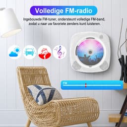2 IN 1 Draagbare CD/DVD Speler Met HDMI - Bluetooth - USB - FM-Radio - AUX - Wand Monteerbaar - Wit — thumbnail 3