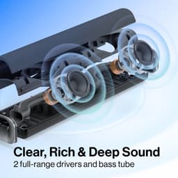 OXS Thunder Lite PC-gaming-soundbar, soundbars voor tv met virtueel surround-geluid, 2 breedbanddrivers, basbuis, compact design, HDMI/Aux/optisch compatibel, Bluetooth 5.0-draadloze verbinding — thumbnail 2
