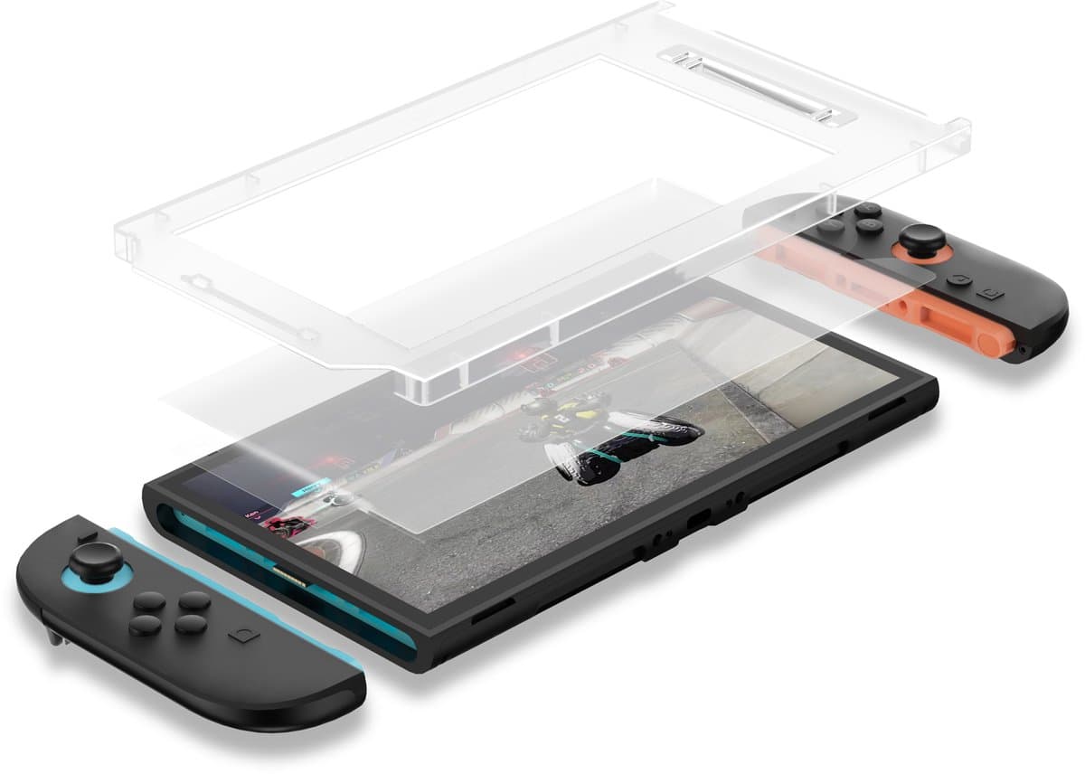 PlayCool 2x Screenprotector geschikt voor Nintendo Switch 2 – 9H Gehard Glas – Beschermglas – Dock Friendly – Inclusief Installatietray en Reinigingsset — afbeelding 1
