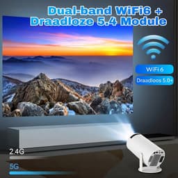 Aourow Mini Beamer 720P HD - Draagbare LED Projector met WiFi 6 en Bluetooth 5.4 - Ingebouwd Smart Systeem - Automatische Keystone - 110 inch Scherm - Wit — thumbnail 3