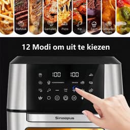 Airfyer - 12liter (L) - Multifunctionele Heteluchtfriteuse - Met LED-touchscreen - 12 in 1 kookfuncties - XXL Capaciteit — thumbnail 2