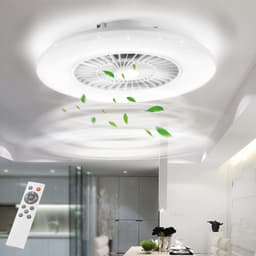 Zyrex® Plafonniere Met Ventilator - Plafondventilator - Plafondventilator Met Verlichting - Wit - 60cm x 60cm x 17cm — thumbnail 3
