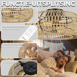 WERYOU® illuminAIR Plafondventilator - Plafonniere - Plafondventilator met Afstandsbediening - Plafondlamp - Plafond ventilator met Verlichting - Ventilator lamp — thumbnail 5