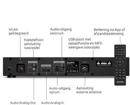 TechniSat DIGITRADIO 143 (V3) - HiFi tuner internetradio (DAB+ digitale radio, Bluetooth audio streaming, Spotify Connect, werpantenne, afstandsbediening, breedte 43,5 cm) — thumbnail 3
