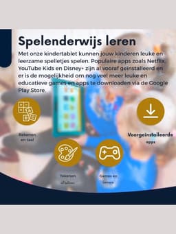 DYNA® Kindertablet Deplay - Kinder Tablet Deplay - Kindertablet Deplay Pro - Blauw - 23cm x 13cm x 1cm — thumbnail 5