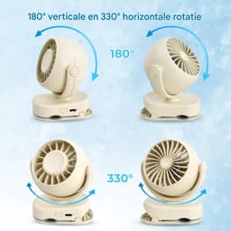 longziming -Draagbare Mini Ventilator - Clip Fan - Tafelventilator - 360 Grad Rotatie - Drie Snelheden - ABS Kunststof - Fluisterstil - Veelzijdig Gebruik - 1 Stuk — thumbnail 4