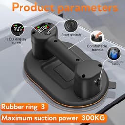 Pack of 2 Battery Suction Lifter 300 kg 24 cm - Dual Motor - 4000 mAh Li-ion - LCD Display — thumbnail 2