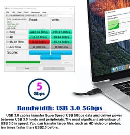 USB 3.0 Micro B Kabel met Schroefbevestiging voor Industriële Camera en Externe Harde Schijf (5m) — thumbnail 3