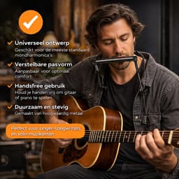 Mondharmonica Houder - Harmonica Houder - 10 Gaten - Harmonica Holder - Harmonica — thumbnail 4