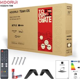 Koorui Smart TV - Tizen TV by Samsung - LED Full HD - 32 inch/81 cm - Streaming apps - AirPlay - Hotelmodus - HDMI x3, USB x2, CI+ - Tripple Tuner DVB-T/T2/S/S2/C - Frameless Design - Enkelvoudige standaard - Geassembleerd in Nederland- K32Q1H-T8M — thumbnail 4