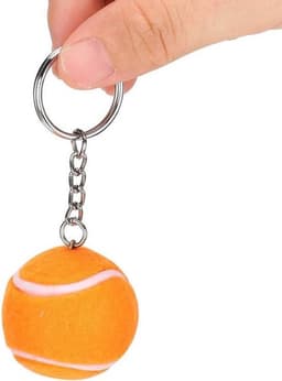 Tennis Key Multi Kleur Fluwelen Sport Bal Sleutelhanger - Hanger Decoratie - Gift Tassen - School Carnaval Beloning - 1.6 inch . — thumbnail 3